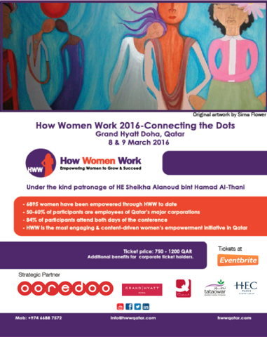 Colorful flyer for women's career event